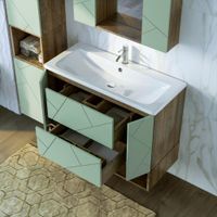 Товар: Тумба с раковиной и нишей Бриклаер КРИСТАЛЛ 100F, фисташковый/дуб гранж песочный - фото 7 Тумба с раковиной и нишей Бриклаер КРИСТАЛЛ 100F, фисташковый/дуб гранж песочный — фото 7, Тумбы с раковиной