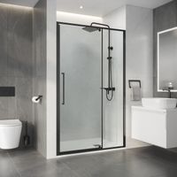 Дверь в нишу Niagara Nova NG-35-12AGR (120х195) распашная,графит,стекло прозрачное,1 место — фото 3, Распашные душевые двери