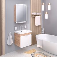 Тумба подвесная SKANDI 60 /дуб золотой Крафт/ AQUA DE MARCO 2060CRAFTCSCA/H — фото 10, Тумбы под раковину