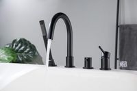 Смеситель на борт ванны на 4 отв. AQUATEK, матовый черный AQ1348MB ЕВРОПА — фото 7, Смесители на борт ванны