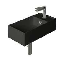 Раковина SIMAS AGILE подвесная или накладная с одним отверстием с полкой правой цвет черный AG50.NE — фото 1, Раковины накладные