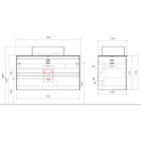 Товар: Подвесная тумба с двумя ящиком 100 см, цвет морская дюна со столешницей серый камень и наставным умывальником арт-GE01102MD+STG1014X456GS - фото 4 Подвесная тумба с двумя ящиком 100 см, цвет морская дюна со столешницей серый камень и наставным умывальником арт-GE01102MD+STG1014X456GS — фото 4, Тумбы с раковиной