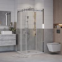 Душевое ограждение Grossman Classic (90х90х195) квадрат,раздвижная,хром,стекло прозрачное, 2 места арт-300.K33.04.9090.10.00 — фото 2, Квадратные душевые уголки