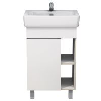 тумба Ника 55 (Нео 55) напольная, белая без умывальника (в разборе) арт-MFR19697WT — фото 1, Тумбы под раковину