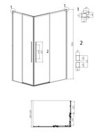 1/2 душевого ограждения Grossman Galaxy (70х195) правая,хром,стекло шиншилла, 1 место арт-1/2.K33.01.70.10.02 — фото 10, Раздвижные душевые двери