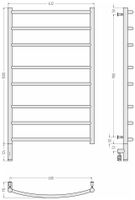 Полотенцесушитель электрический Сунержа Галант 3.0 1000х600 МЭМ левый Шампань арт-020-5800-1060 — фото 3, Электрические полотенцесушители