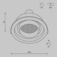 Встраиваемый светильник Technical DL113-GU10-01-RD-B — фото 6, Точечные светильники