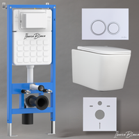 Комплект 3в1 IBERICA BLANCA инсталляция SILENCIO, унитаз TOLEDO ALTO белый, кнопка смыва ESTI-O белый глянцевый (IB001.TLA.234.821) — фото 1, Комплекты унитаз + инсталляция