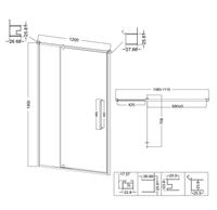 Дверь в нишу Niagara Nova NG-35-12AGR (120х195) распашная,графит,стекло прозрачное,1 место — фото 12, Распашные душевые двери