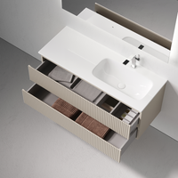 Тумба подвесная SANCOS Snob R правая 1195х445х500, c двумя ящиками оснащенными доводчиками, Beige Soft, арт. арт-SNR120RCE — фото 2, Тумбы под раковину