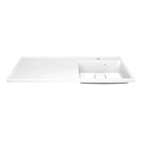 Раковина Azario Paola Magenta 1100 R правосторонняя, литьевой мрамор, белый арт-CS00079100 — фото 1, Раковины встраиваемые сверху