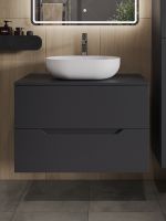 Orange Line тумба с раковиной подвесная 80 см, графит/белый арт-Li-80TugMDF+B05-480W — фото 3, Тумбы с раковиной