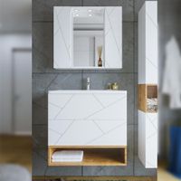 Комплект мебели для ванной Бриклаер КРИСТАЛЛ 80ZSSB, белый/дуб бунратти — фото 1, Комплекты мебели для ванной