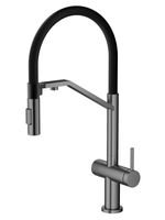 Agger Elegant смеситель для кухни однорычажный с каналом для питьевой воды и гибким изливом, оружейная сталь матовая арт-A3241455 — фото 1, Смесители для кухни