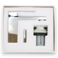 KVANT См-ль д/раковины моноком., донный клапан "click-clack", плоский излив, хром арт-32442 — фото 7, Смесители для раковины