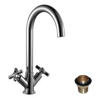 RS39 Смеситель для раковины, выс.монолит.излив 165мм, р/ДВ, хром, ROS, RS39-72U — фото 1, Смесители для раковины