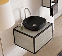 Раковина Scarabeo GLAM накладная без перелива без отверстий цвет черный матовый с антибактериальным и грязеотталкивающим покрытием BIOKER арт-1806 49 BK — фото 3, Раковины накладные