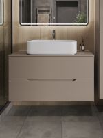 Товар: Orange Line Li-100TuLMDF+B07-600W тумба с раковиной подвесная 100 см, латте/белый Li-100TuLMDF+B07-600W - фото 3 Orange Line Li-100TuLMDF+B07-600W тумба с раковиной подвесная 100 см, латте/белый Li-100TuLMDF+B07-600W — фото 3, Тумбы с раковиной