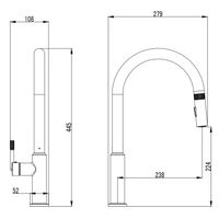 Смеситель для кухонной мойки Azario Diamond выдвижной излив, керамический картридж, алмазная текстура, хром арт-AZ-VJB569193C — фото 1, Смесители для кухни