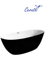 Ванна GRETA170GMB акриловая (1700x800x600) отдельностоящая, черная матовая снаружи, белая внутри, со сливом-переливом Ceruttispa CT10878 — фото 3, Акриловые ванны