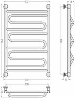 Полотенцесушитель водяной Сунержа Элегия+ 800х500 Матовый белый арт-30-0205-8050 — фото 2, Водяные полотенцесушители