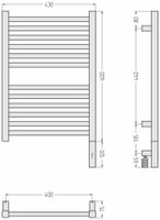 Полотенцесушитель электрический Сунержа Модус 3.1 600х400 МЭМ правый Матовый чёрный арт-31-5901-6040 — фото 3, Электрические полотенцесушители