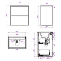 Тумба под раковину подвесная La Fenice Tesoro FNC-01-TES-PB-60-2, белый — фото 2, Тумбы под раковину