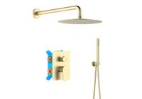 ОБЕРОН Set 3 в 1 душевой комплект, шлиф. золото арт-AQ1272BG — фото 2, Встраиваемые душевые комплекты