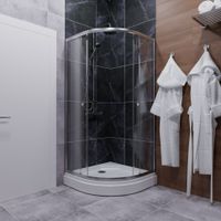 ДО "Альфа-Хром" 100х100, 1/4 круга, низ. подд. (2 места+сифонD90мм) арт-Щ0000049615 — фото 3, Душевые уголки четверть круга