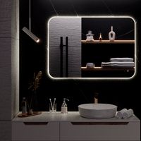 Зеркало с LED-подсветкой MILAN (70*100) /AQUA DE MARCO MIL70/100 — фото 6, Зеркала в ванную комнату