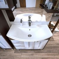 Комплект мебели для ванной Бриклаер БАЛИ 85LV, венге/белый — фото 7, Комплекты мебели для ванной