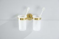 ЕВРОПА стакан с держателем двойной, шлиф. золото арт-AQ4117BG — фото 4, Стаканы для зубных щеток