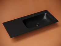 Раковина накладная мебельная Grace прямоугольная , с отверстием под смеситель 1010x457x137 мм, чаша справа, цвет черный матовый, арт. CN7015MB — фото 2, Раковины встраиваемые сверху