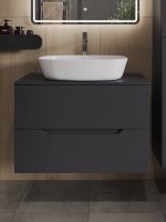 Orange Line Li-80TugMDF+B08-500W тумба с раковиной подвесная 80 см, графит/белый Li-80TugMDF+B08-500W — фото 3, Тумбы с раковиной