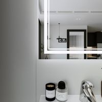 Зеркало Бриклаер Эстель-2 60 с подсветкой LED, на взмах руки, часы арт-4627125414282 — фото 6, Зеркала в ванную комнату