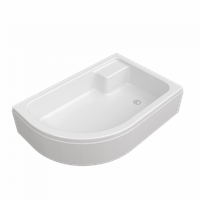 ПД19 Поддон 120х80 1/4 круга, средний с сиденьем, правый в комплекте арт-Щ0000038232 — фото 1, Акриловые душевые поддоны