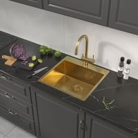 Товар: Кухонная мойка Reflexion Iseo RX2250GD брашированное золото - фото 270 Кухонная мойка Reflexion Iseo RX2250GD брашированное золото — фото 270, Кухонные мойки