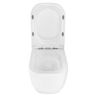 Унитаз подвесной Azario RIANO 350х490х350 безободковый, слив "Скрытое Торнадо", с быстросъемным сиденьем микролифт арт-AZ-2808E — фото 4, Подвесные унитазы