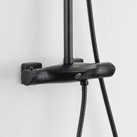 BOND Душевая стойка с термостатом, тропическим душем и смесителем с изливом арт-B07-9488 — фото 2, Душевые стойки