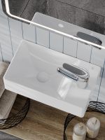 Товар: Agger Раковина подвесная левая санфарфор, белый глянец арт-ASH131375L - фото 4 Agger Раковина подвесная левая санфарфор, белый глянец арт-ASH131375L — фото 4, Раковины подвесные