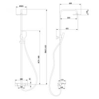 Душевая стойка ABBER Thermostat AF8516GL с термостатом и изливом, золото матовое — фото 3, Душевые стойки