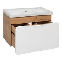 Тумба подвесная с умывальником SKANDI 80 /дуб золотой Крафт/ AQUA DE MARCO 5080CRAFTCSCA/H — фото 4, Тумбы с раковиной