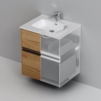 Sense, База под раковину, универсальная, 60 см, 2 ящика, цвет: дерево арт-M7BFUX0602OF — фото 3, Тумбы под раковину