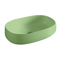 Раковина Artceram Cognac Quadro накладная без отверстий цвет green salvia арт-COL003 44 00 — фото 1, Раковины накладные