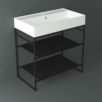 Товар: Металлическая структура SIMAS AGILE напольная цвет черный матовый AGSA81 - фото 2 Металлическая структура SIMAS AGILE напольная цвет черный матовый AGSA81 — фото 2, Консоли для раковины