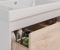 Тумба Lemark COMBI 125 см под 2 раковины, подвесная/напольная,4 ящика, цвет фасада: Дуб кантри, цвет арт-LM03C125T-dub — фото 3, Тумбы под раковину