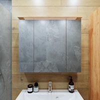 Комплект мебели для ванной Бриклаер Форест 80B, дуб золотой/белый — фото 5, Комплекты мебели для ванной