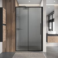 Товар: Дверь в нишу Niagara Nova NG-84-L11FHB (110х195) черный матовый,раздвижная влево,стекло рифленое,1 место - фото 4 Дверь в нишу Niagara Nova NG-84-L11FHB (110х195) черный матовый,раздвижная влево,стекло рифленое,1 место — фото 4, Раздвижные душевые двери