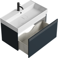 Товар: Подвесная тумба 81 см с одним ящиком в сером цвете, с умывальником PUR0108GRM - фото 1 Подвесная тумба 81 см с одним ящиком в сером цвете, с умывальником PUR0108GRM — фото 1, Тумбы с раковиной