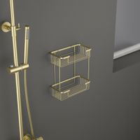 Полка двойная Timo Saona золото матовое арт-13083/17 — фото 2, Полки для ванной и душа